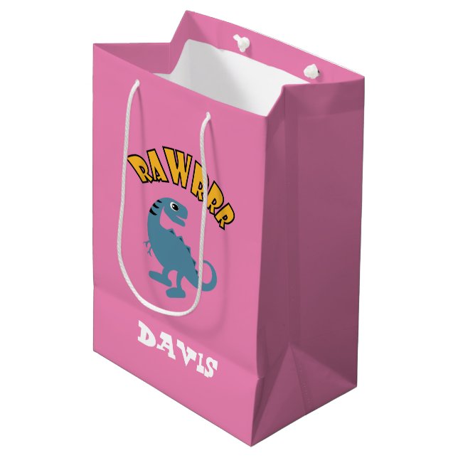 Baby Dinosaur Design - Gift Bag - Medium (Front Angled)