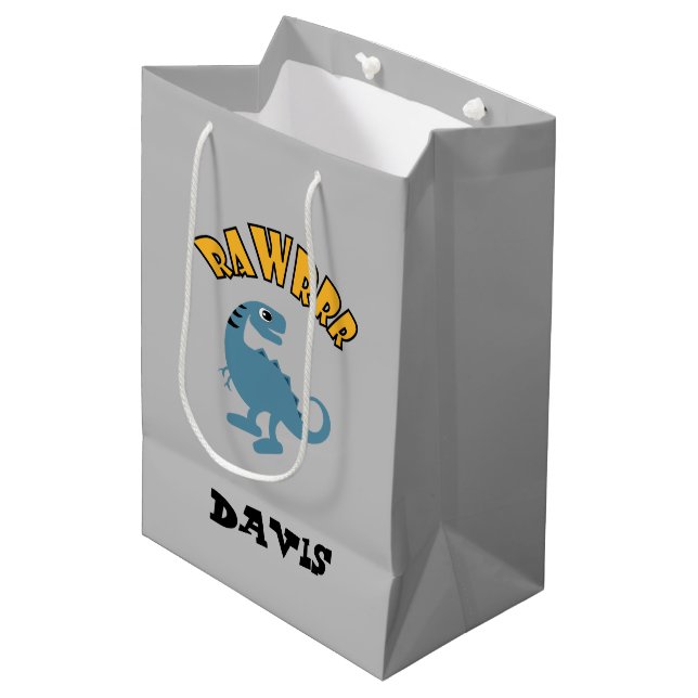 Baby Dinosaur Design - Gift Bag - Medium (Front Angled)