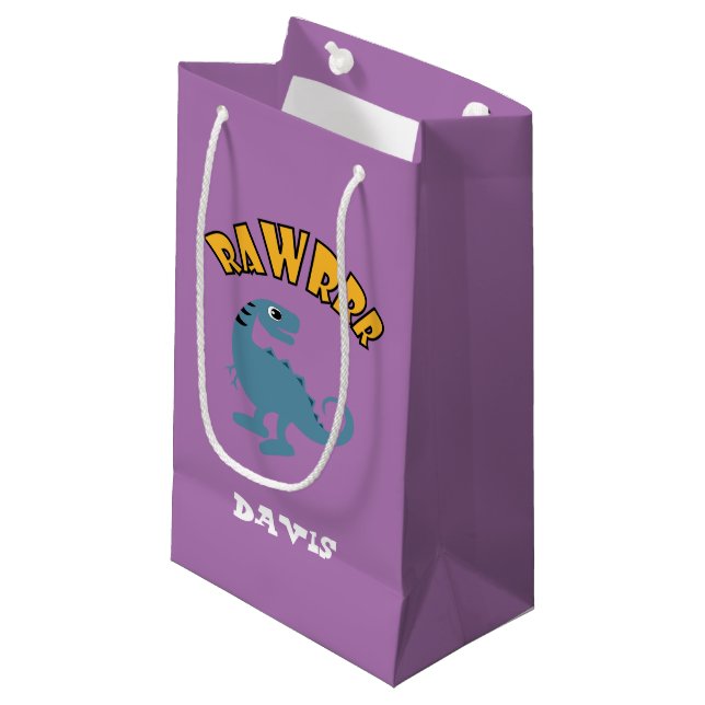Baby Dinosaur Design - Gift Bag - Small (Front Angled)