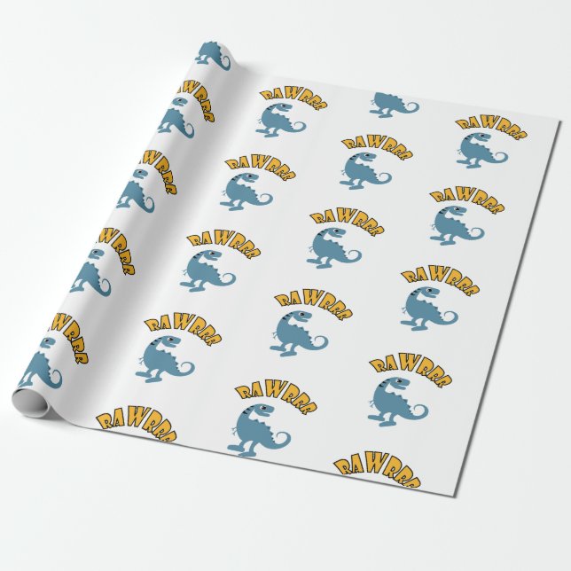 Baby Dinosaur Design - Matte Wrapping Paper (Unrolled)