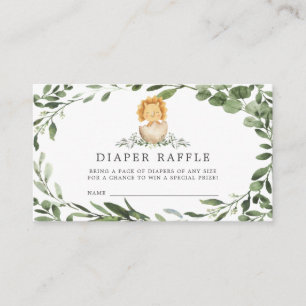 Baby Dinosaur Diaper Raffle Baby Shower Card