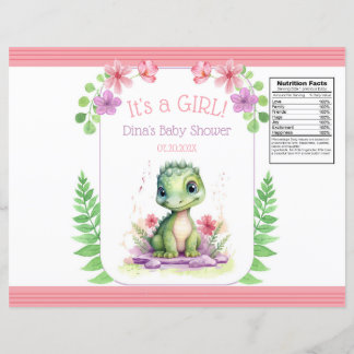 Baby Dinosaur Girl Pink and Purple Chip Bag