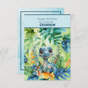 Baby Dinosaur Happy Birthday Special Grandson Card