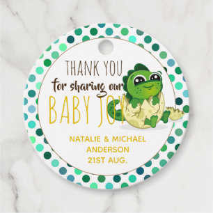 Baby Dinosaur Hatching Egg Boys Girls Shower Favour Tags