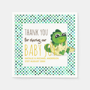 Baby Dinosaur Hatching Egg Cute Boys Girls Shower Napkin