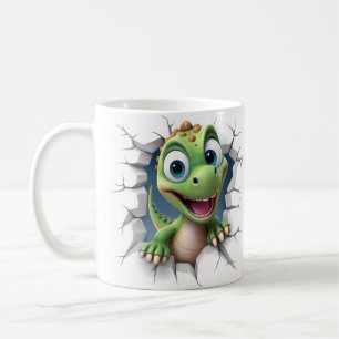 Baby dinosaur hole in coffee mug