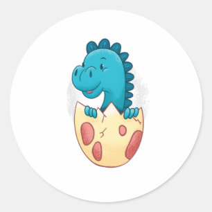 Baby Dinosaur in Egg Classic Round Sticker