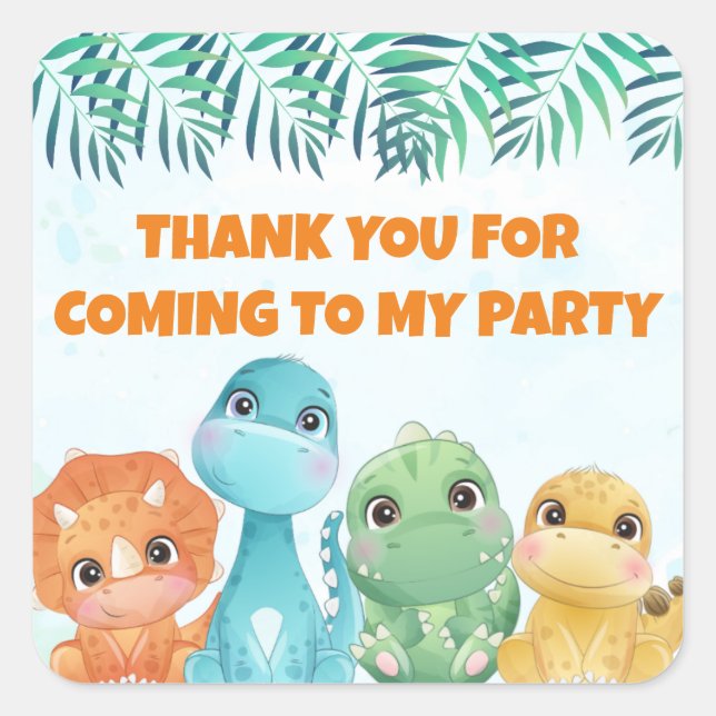 Baby Dinosaur Party Favour Stickers (Front)