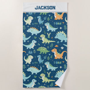 Baby Dinosaur Pattern Beach Towel