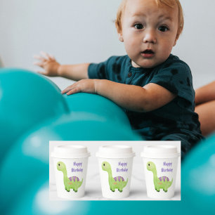 Baby Dinosaur Personalised Birthday Party Paper Cups