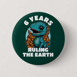 Baby Dinosaur Six Years Old Birthday 6 Cm Round Badge