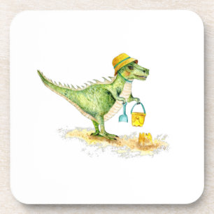 Baby Dinosaur T-Rex on the Beach Coaster