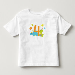 Baby Dinosaurs Four Year Old Birthday Shirt