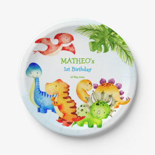 Baby dinosaurs toddler birthday party paper plate