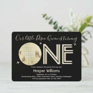 Baby Disco Themed First Birthday Invitation