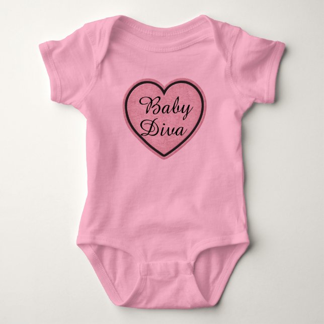 Baby Diva Heart Bodysuit (Front)