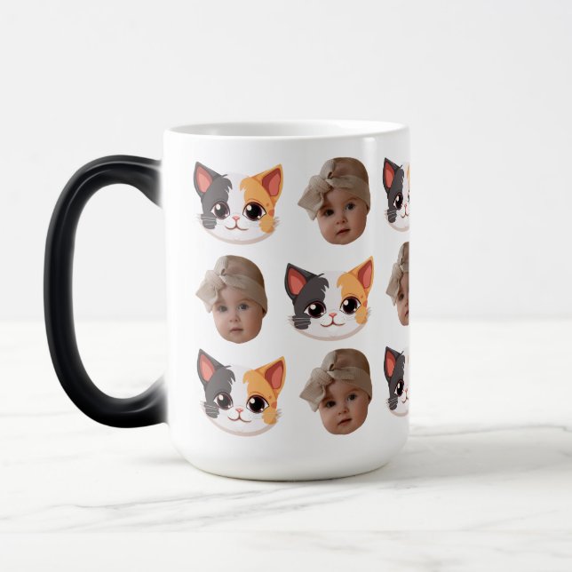  Baby Dog Husband Face Funny Best Gift for Parents Magic Mug (Left)