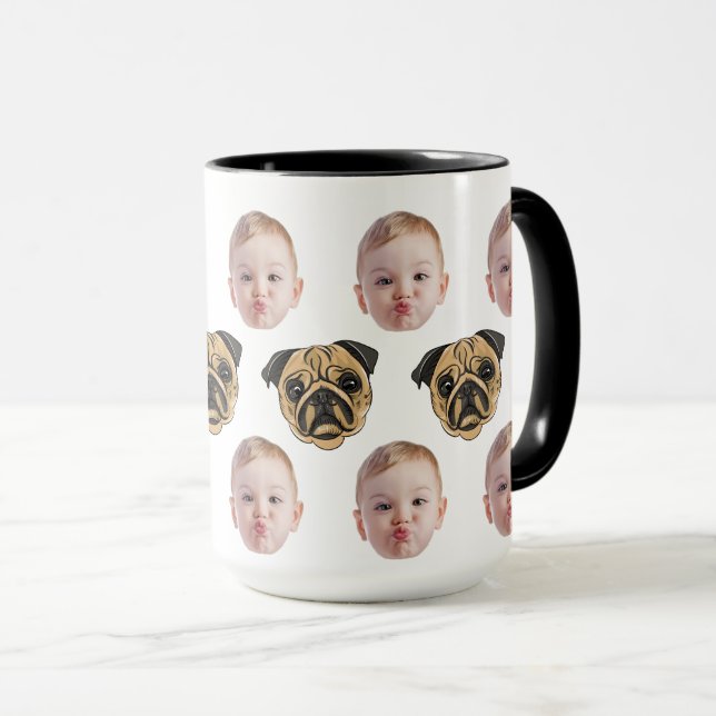 Baby Dog Husband Funny for Grandparents Birthday  Mug (Front Right)