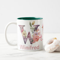 Baby Dog Photo Name Letter W Floral Monogram Bird