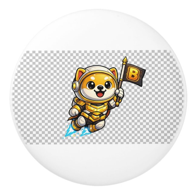 Baby Doge Astronaut Ceramic Knob (Front)