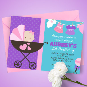 Baby Doll Birthday Party Invitations