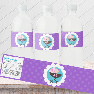 Baby Doll Birthday Party Water Bottle Labels