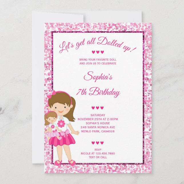 Baby Doll Party Birthday Any Age Invitation (Front)