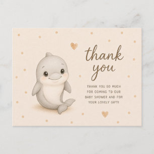 Baby Dolphin Baby Shower Thank You Postcard