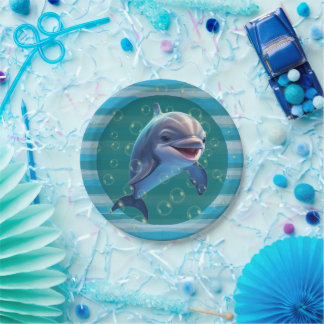 Baby Dolphin Paper Plate