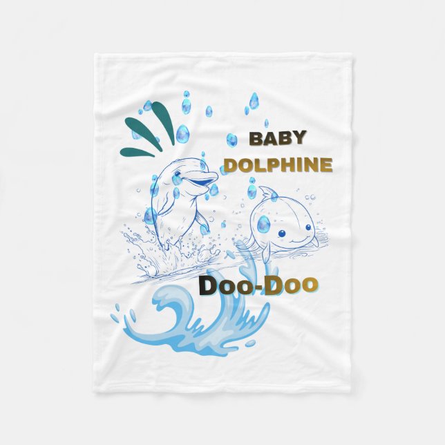 Baby Dolphine Fleece Blanket (Front)