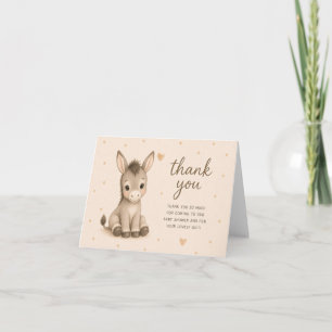 Baby Donkey Foal Baby Shower Thank You Card