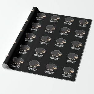 Baby Don't Herd Me Funny Black Sheep Pun Dark BG Wrapping Paper