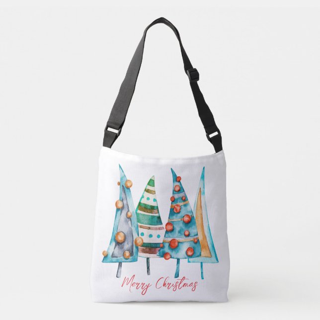 Baby Doodle Christmas Trees  Crossbody Bag (Front)