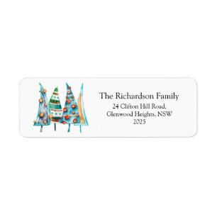 Baby Doodle Christmas Trees Return Address Label