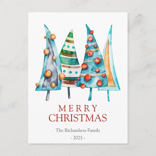  Baby Doodle Pine Christmas Tree Gifts Holiday  Postcard (Front)