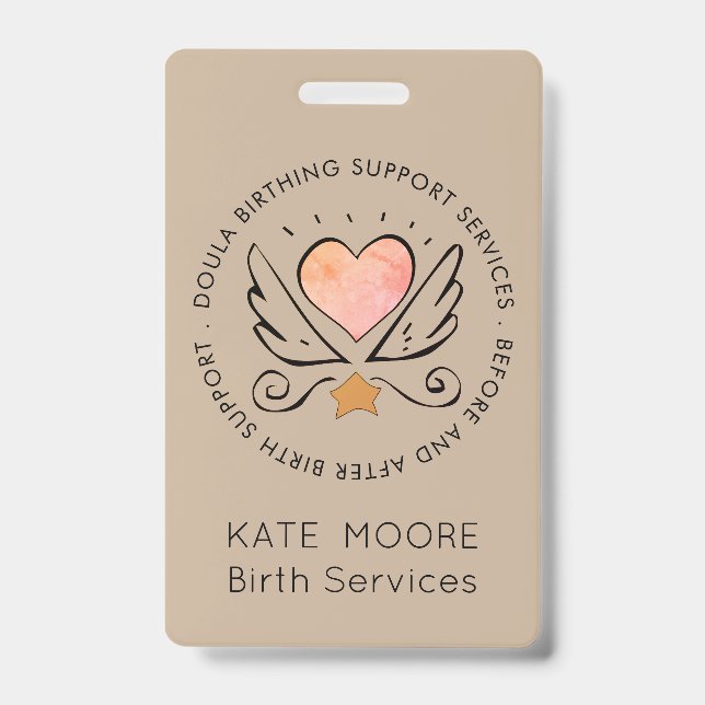 Baby Doula Birth Coach Midwife ID Badge (Front)