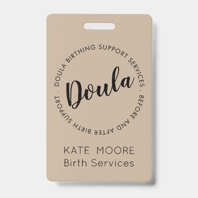 Baby Doula Birth Coach Midwife ID Badge (Front)
