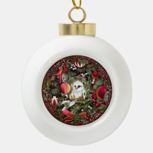 Baby Dove Ceramic Ball Christmas Ornament