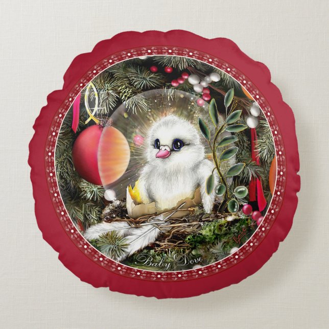 Baby Dove Round Cushion (Front)