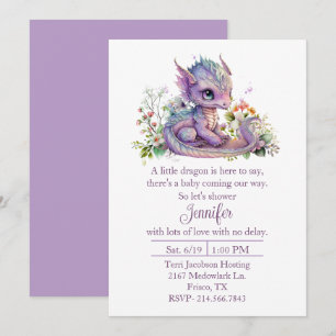 Baby Dragon Baby Shower Invitation