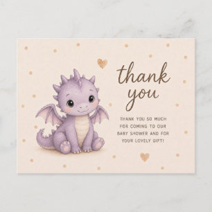 Baby Dragon Baby Shower Thank You Postcard
