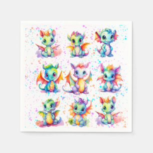 Baby Dragon Birthday Party Napkin