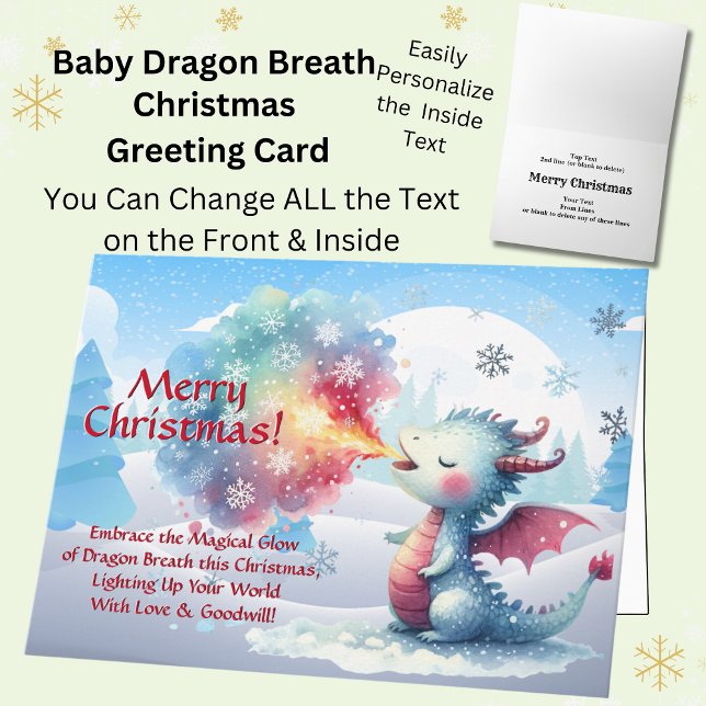  Baby Dragon Breath Merry Christmas  Card (Creator Uploaded)