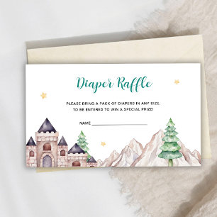 Baby Dragon Castle Diaper Raffle Enclosure Card