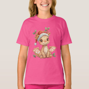 Baby Dragon Christmas – Cute Fantasy Holiday Kids  T-Shirt
