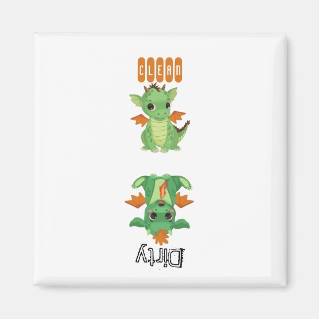Baby Dragon Clean Dirty Dishwasher magnet (Front)