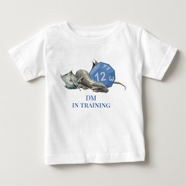 Baby Dragon DM in Training Dice Role Playing T-Shirt (Front)