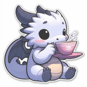 Baby Dragon drinking tea