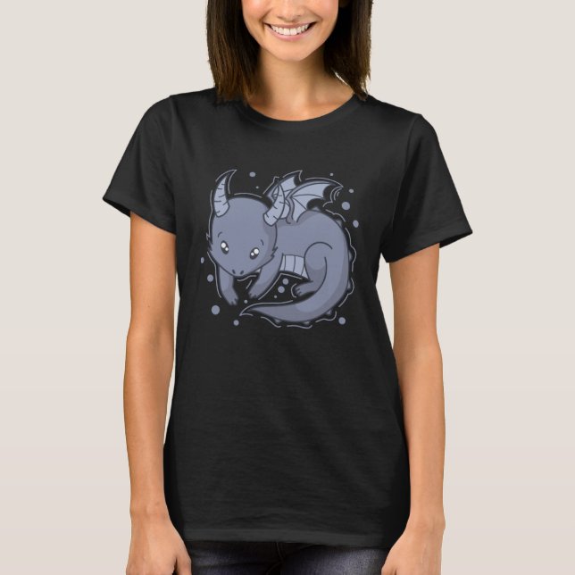 Baby Dragon Fable Creature Fairy Tale Wings T-Shirt (Front)