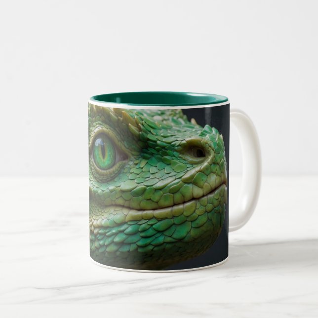 Baby Dragon Fantasy Art Two-Tone Coffee Mug (Front Right)